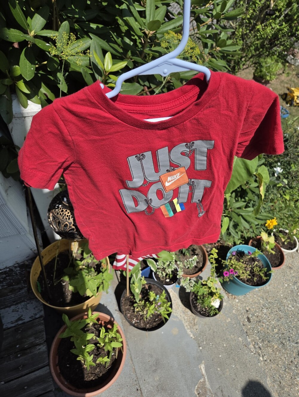 Nike Kids Red 'Just Do It' Graphic Tee Sz 4T GUC